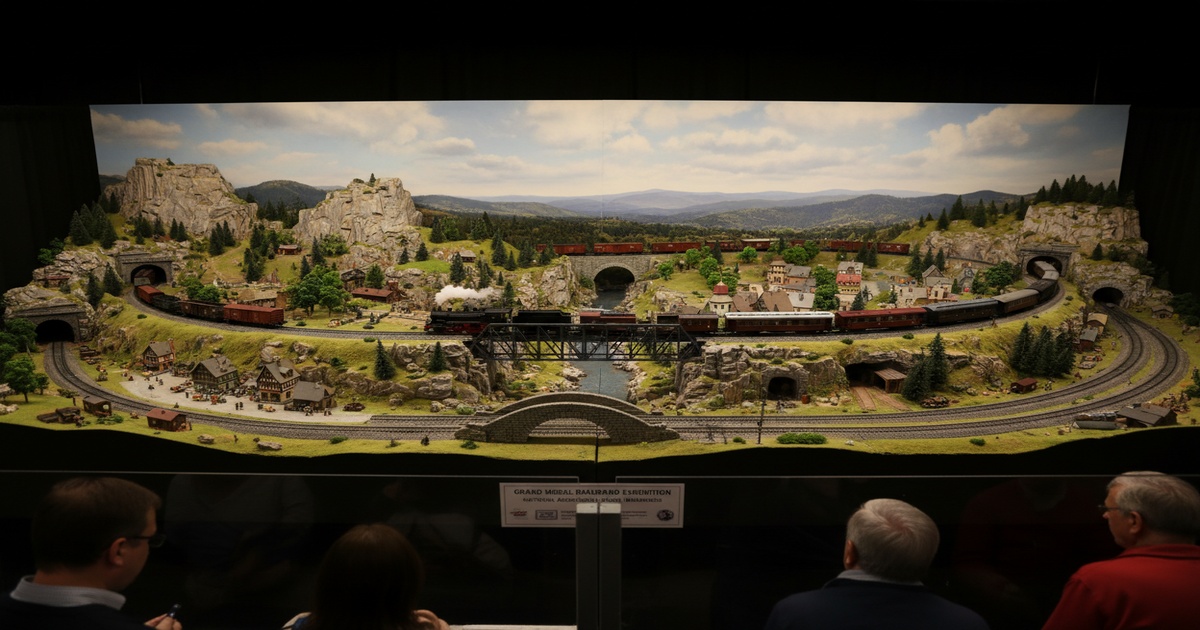 Impressive model railroad layout with realistic scenery